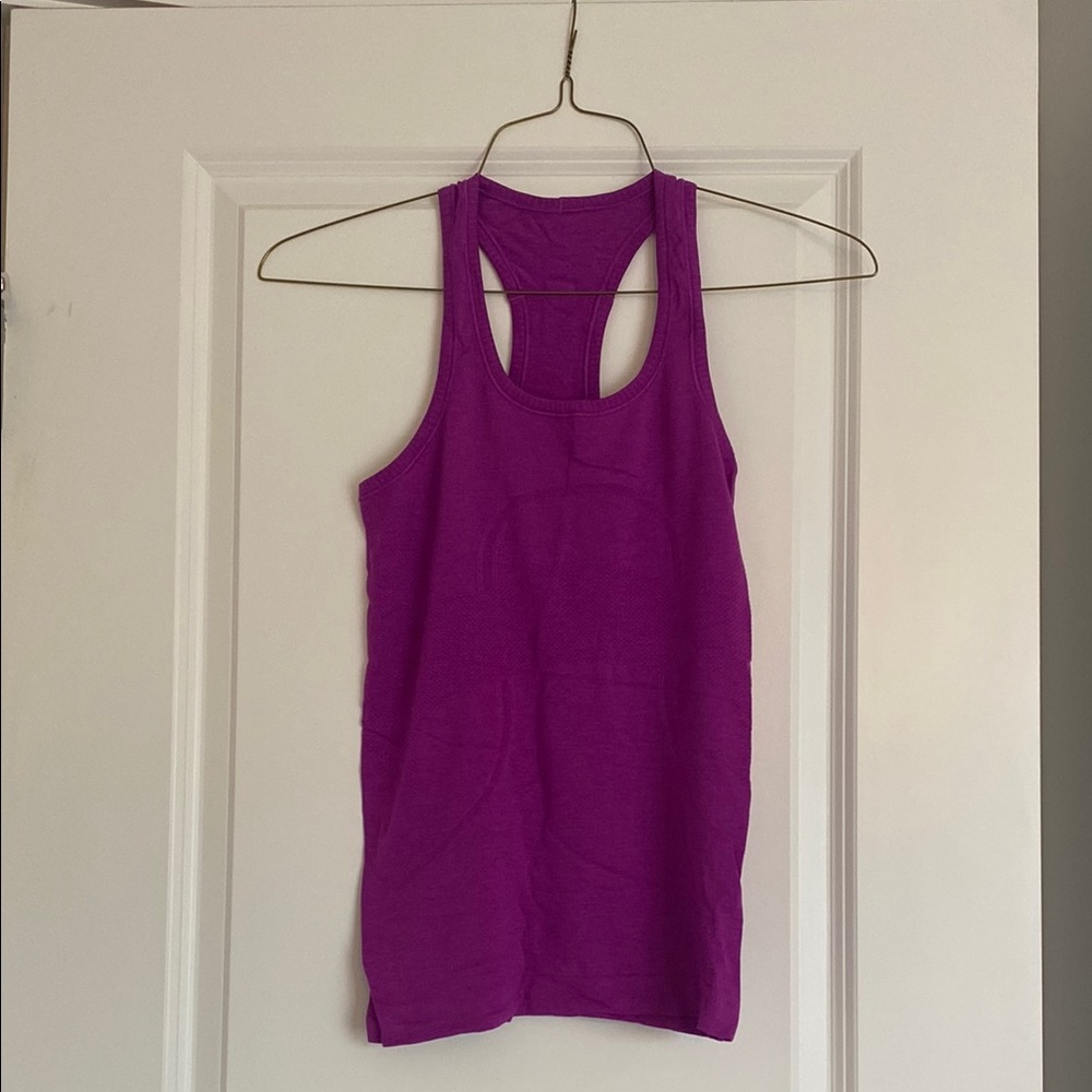 Lululemon Athletica Purple Fitted Backless Tank Top